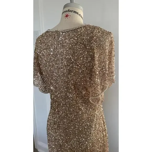 Adrianna Papell - Sequin Embellished Cocktail Dress - Size 14 - Picture 6 of 11